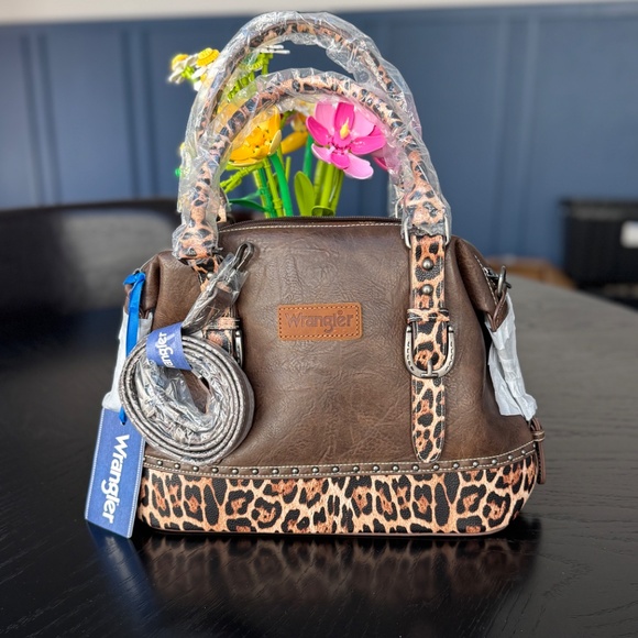 Wrangler 3Pcs Set Buckle Classic Barrel Satchel W/ Phone Wallet Crossbody Coffee - Picture 6 of 10